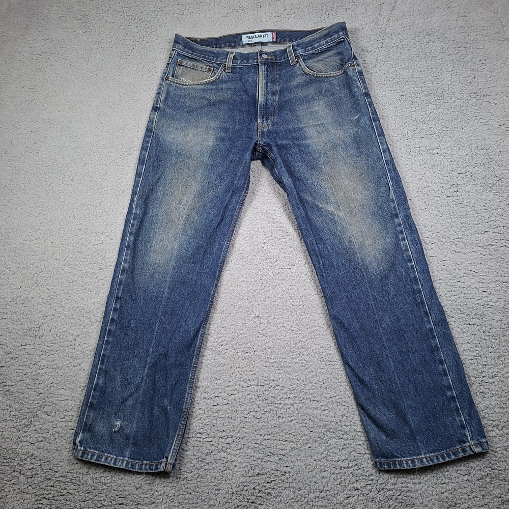 Vintage Levis 505 Jeans Mens 36x30 Blue Faded Denim Regular Fit Straight Grunge